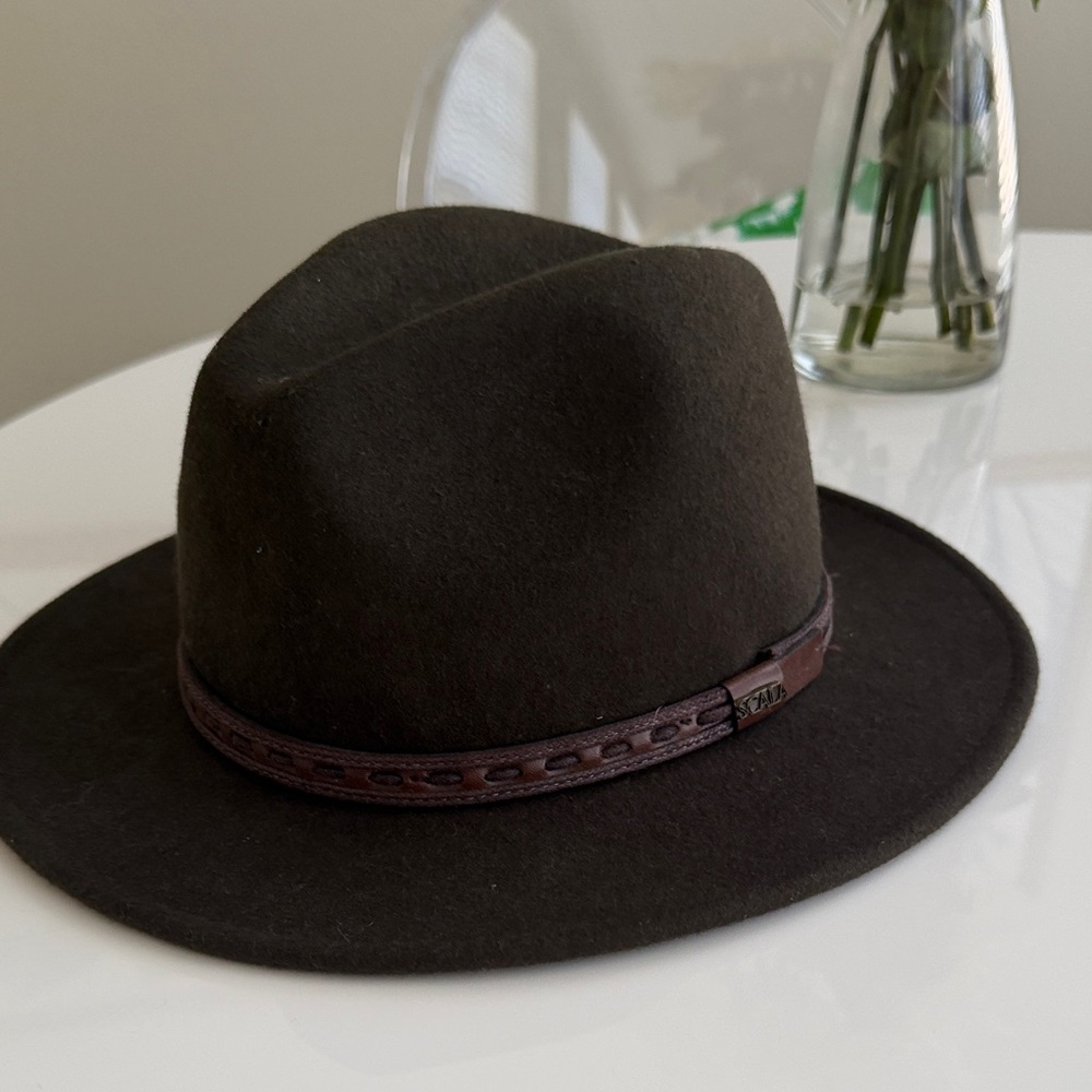 Scala Dark Brown Fedora Hat